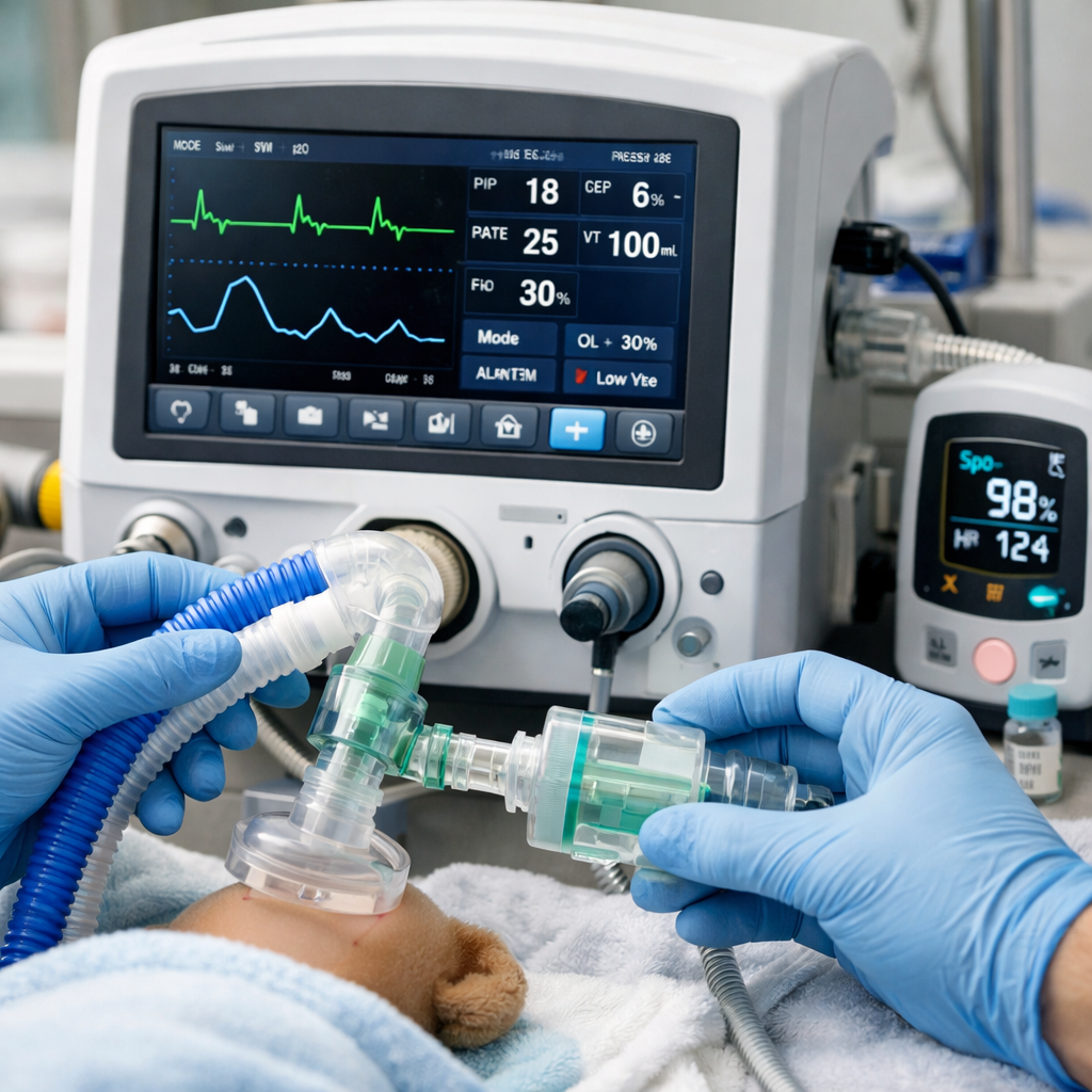 Pediatric ventilator and respiratory care setting