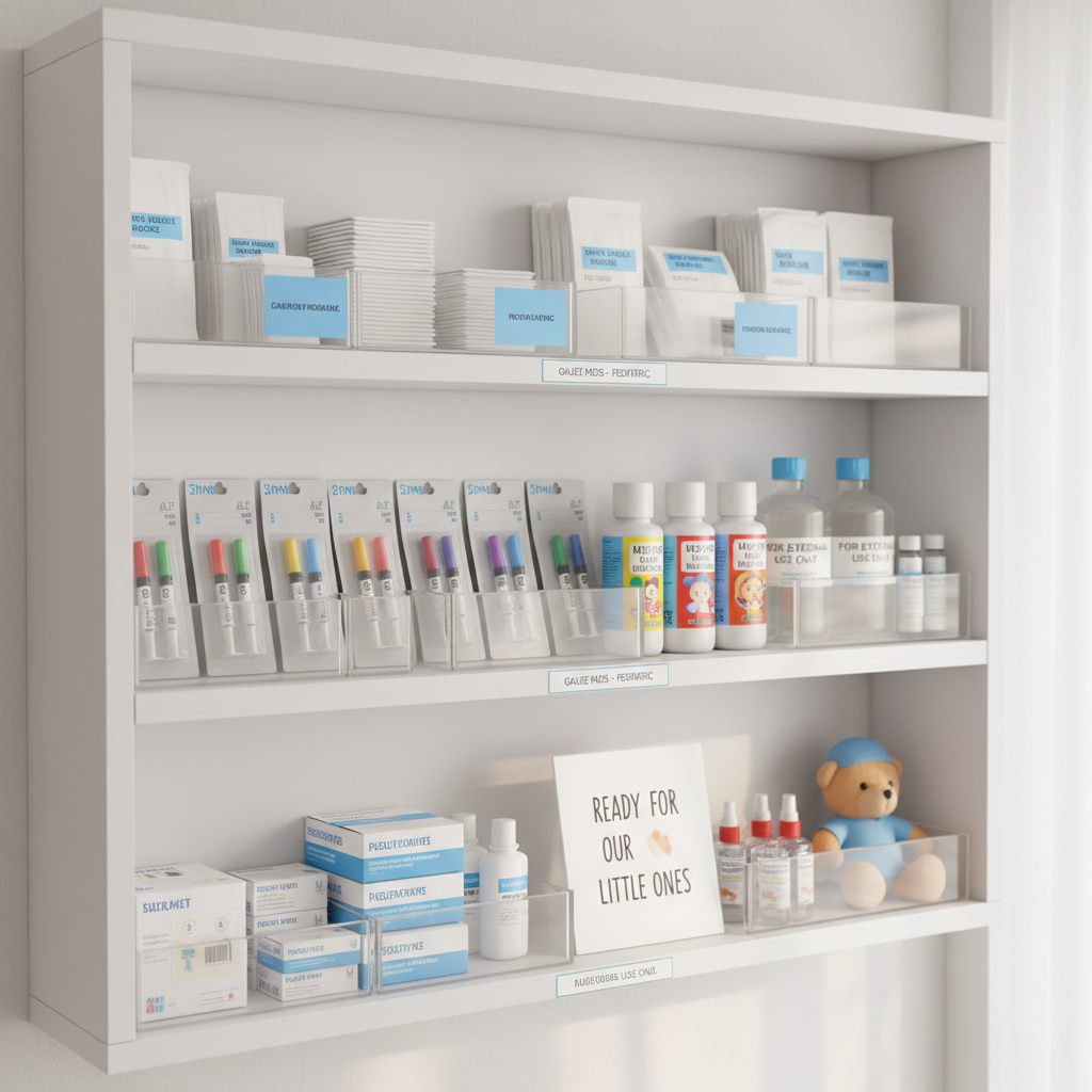 Organized pediatric medical supplies
