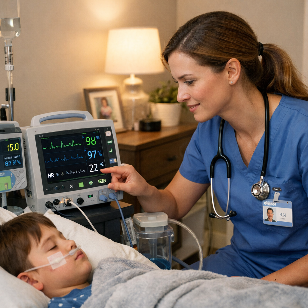 Private duty nurse with child